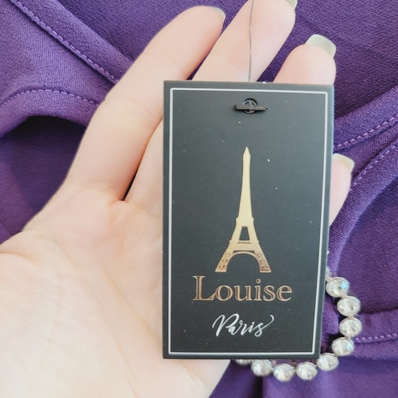 NWT Louise Paris Imperial Purple Blouse Top Women's Size 3X - Picture 5 of 8